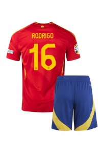 Spanje Rodri Hernandez #16 Babytruitje Thuis tenue Kind EK 2024 Korte Mouw (+ Korte broeken)